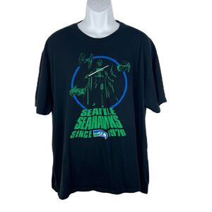 Star Wars x Junk Food Seattle Seahawks Shirt Men XXXL Black Football Darth Vader